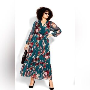 Floral Teal Paradise Maxi Dress Size 22